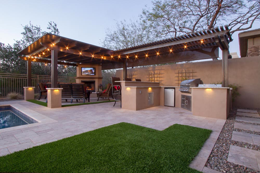 Lighting around covered patio in Phoenix Arizona